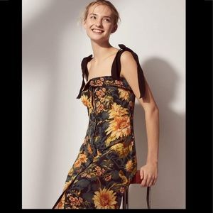 Sandro Silk Floral Print Midi Length Dress, size FR36